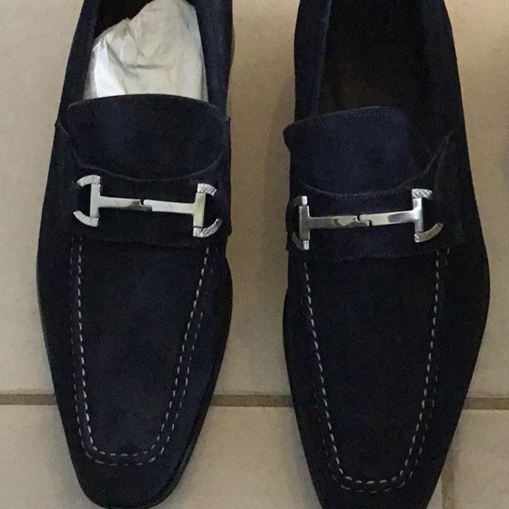 Canali 1934  Italian Blue Suede Loafers  New
